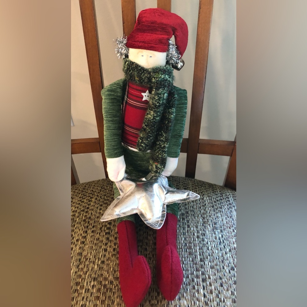 Vintage (2010) Woof & Poof Christmas Doll with Silver Star and Green Scarf